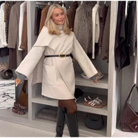 Women's Fashionable Comfortable Collar Woolen Coat