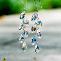Bead Curtain Silver Needle Jewelry Crystal Earrings