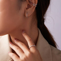 Simple Fashion Twist Argent Pur Earring Ear Clip All-match Fashion S925 Sterling Silver