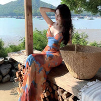 Women's Beach Vacation-Style Printed Slip Dress
