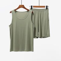 Men's Pajamas Vest Sleeveless Shorts Home Wear