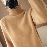 Women's Fashion High Collar Knitted Sweater