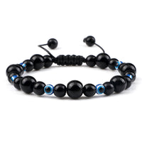 Evil Blue-Eyed Beaded Braided Bracelet