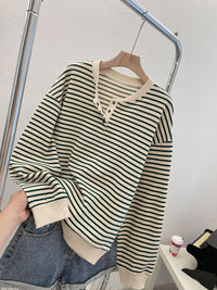 Crew Neck Casual Striped Lazy Pullover Sweater