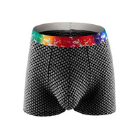 Men's Rainbow Belt Plaid Bag Shorts