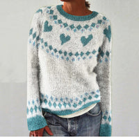 Womens Crew-Neck Sweater With Striped Paneling