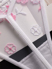 Seamless Panties Low Waist Embroidered Chinese Style White Plum Blossoms