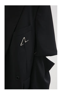 Metal Label Design Detachable Short Sleeve Padded Shoulder Suit