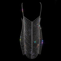 Ladies Fashion Rhinestone Body Chain Party Dress