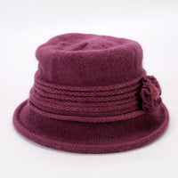 Fashion Knitted Thicken Warm Mother Hat Flower Fashion Female