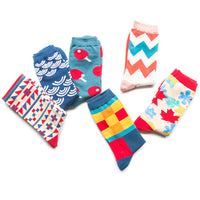 Delivery Spring And Autumn Men's Socks Rhombus Landscape Painting Tide Brand Socks