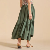 High-waisted Elasticated Maxi Skirt Retro Long Dress