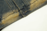 Loose Casual Wash Vintage Distressed Turn-down Collar Coat