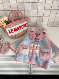 Girls' Fashion Casual Plaid Coat