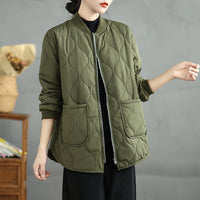 Plus-size Casual Crew-neck Cotton Coat