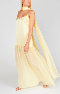 Solid-color Chiffon And Satin Patchwork Slip Dress