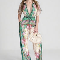 Short Sleeve Printed Sexy Slimming Jumpsuit