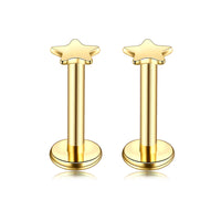 Special-shaped Stainless Steel Lip Nail Zircon Heart-shaped Piercing Jewelry