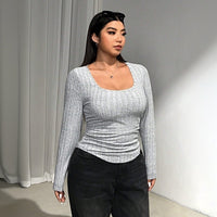 Fashionable Simple, Slim-fit Slimming Long-sleeved Commuter Top