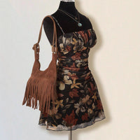 Sexy Strap Print Dark Gothic Style Loose Dress