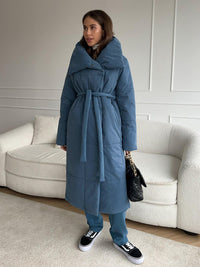 European And American Loose Leisure Warm Long Stand-up Collar Cotton Coat Jacket