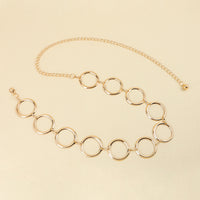 Fashion Circle Metal Waist Chain Women's Decorative Dress With Chain Belt Senior Hollow Accessories