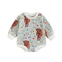 Long Sleeve Cotton Baby Romper In Four Colors
