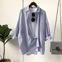 Womens Relaxed-fit Versatile Striped Blouse