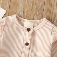 Baby Casual Rompers Jumpsuit Children's New Baby Sunken Stripe Girls' Long-sleeved Jumpsuit