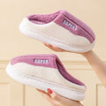 Thick-soled Fleece-lined Non-slip Plush Slippers For Men And Women To Wear At Home