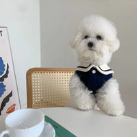 Sailor Collar Vest Thin Pet Clothing