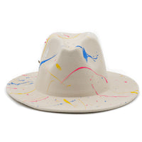 New Unisex Artists Fedora With Colorful Graffiti Paint