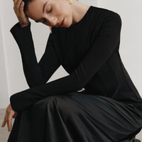 European And American-style Designer Round-neck Long-sleeve Autumn Dress
