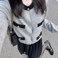 Women's Classic Style Knitted High-grade Sweater Short Coat