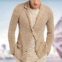 Fashion Tailor Mid-collar Cardigan Sweater Long-sleeved Shirt