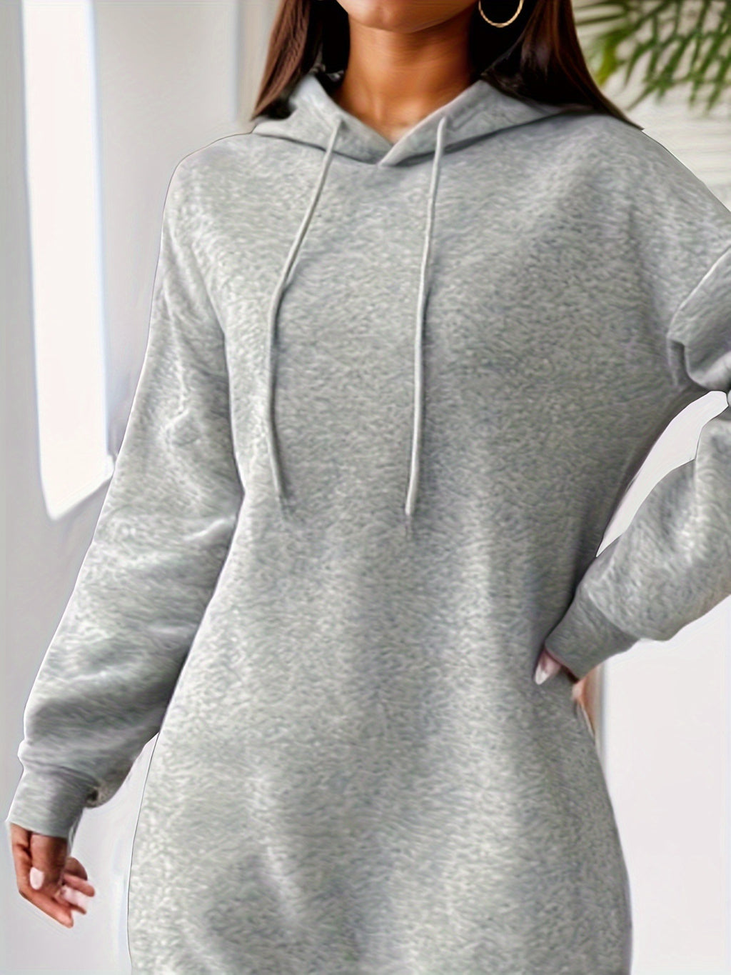 Casual Loose Fleece-lined 250g Autumn And Winter Women's Hooded Sweater