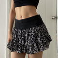 European And American Fashion Hot Girl Sexy Leopard Splicing Skirt