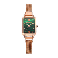 Mori Style Peacock Green Small Square Watch