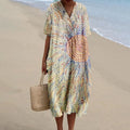 Women's Fashion V-Neck Short-Sleeve Shirt Dress