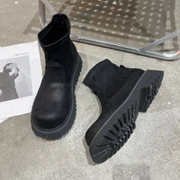 Genuine Leather Shoes Men's Retro Distressed Suede Chelsea Boots