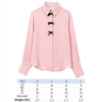 Fashion Women Bowknot Decoration Loose Casual Shirt