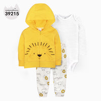 Hooded Long Sleeve Jacket Bodysuit Three Piece Kids' Suit