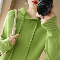 Thick Sweater Base Layer Coat Top Hooded Wool Knit Sweater