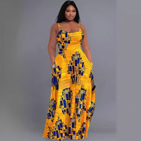 Women's Fashionable Plus-Size Printed Slip Dress