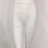 Women's Grid Drill See-Through Hip Short Skirt