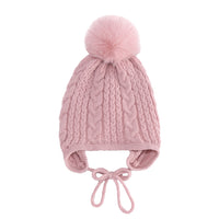 New Solid Color Twist Baby Warm Knitted Hat