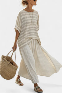 Plus-size Loose Casual Womens Beach Two-piece Set