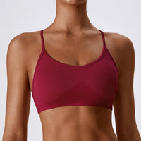 Seamless Knitted Yoga Straps Cross Motion Workout Bra