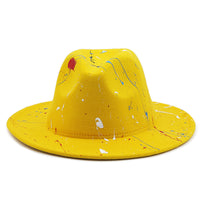 New Unisex Artists Fedora With Colorful Graffiti Paint