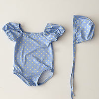 Girls' Baby Bubble Sleeve Printed One-piece Swimsuit